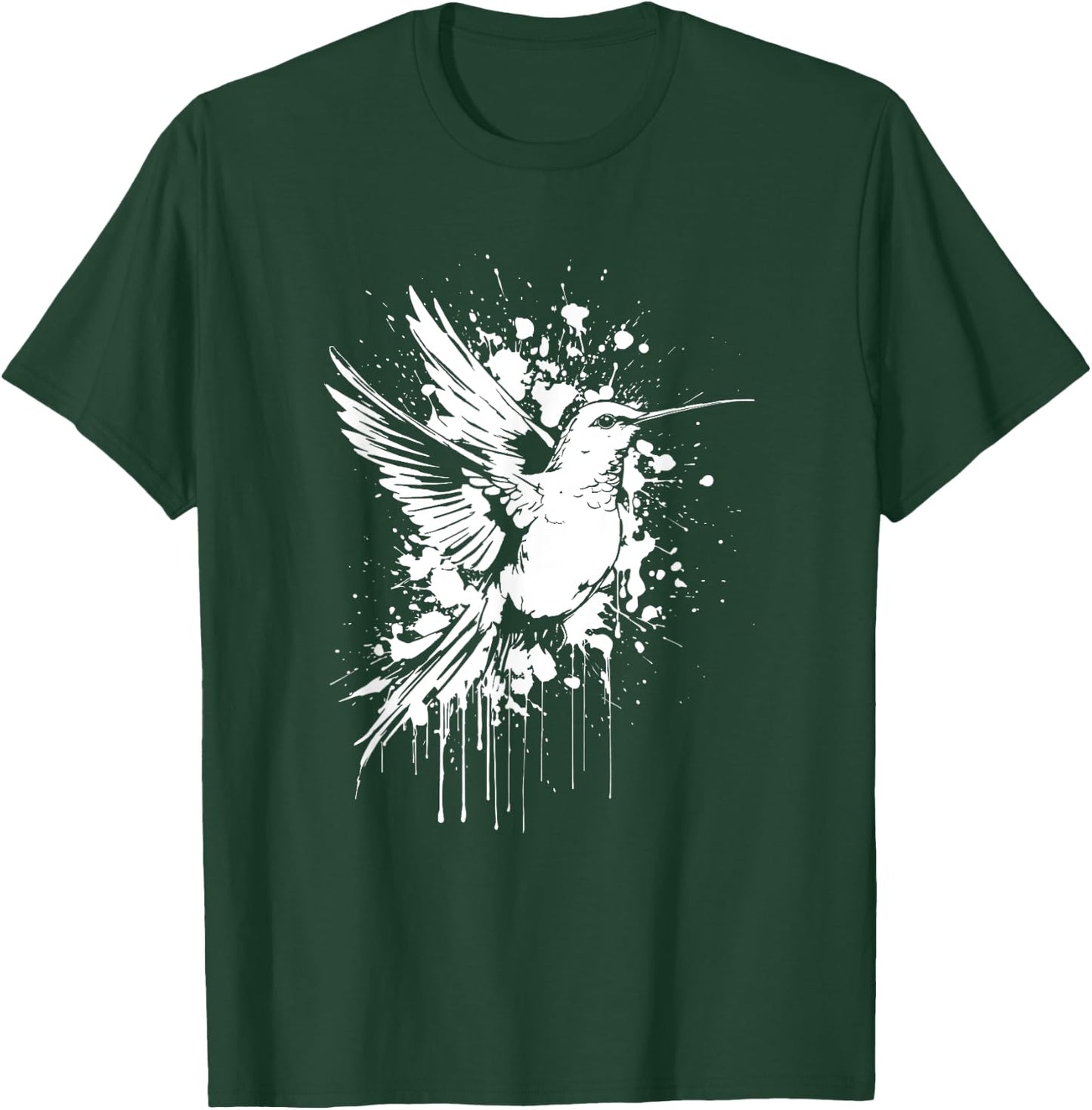Hummingbird Birdwatching Ornithology Watercolor Hummingbird T-Shirt - T-Shirt | Forest