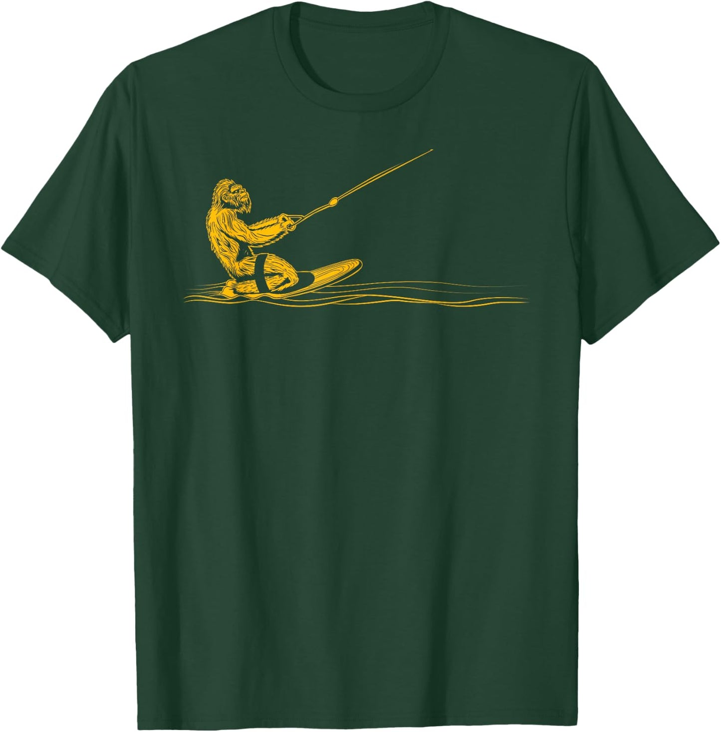 Kneeboarding Funny Bigfoot Kneeboarder T-Shirt - T-Shirt | Forest