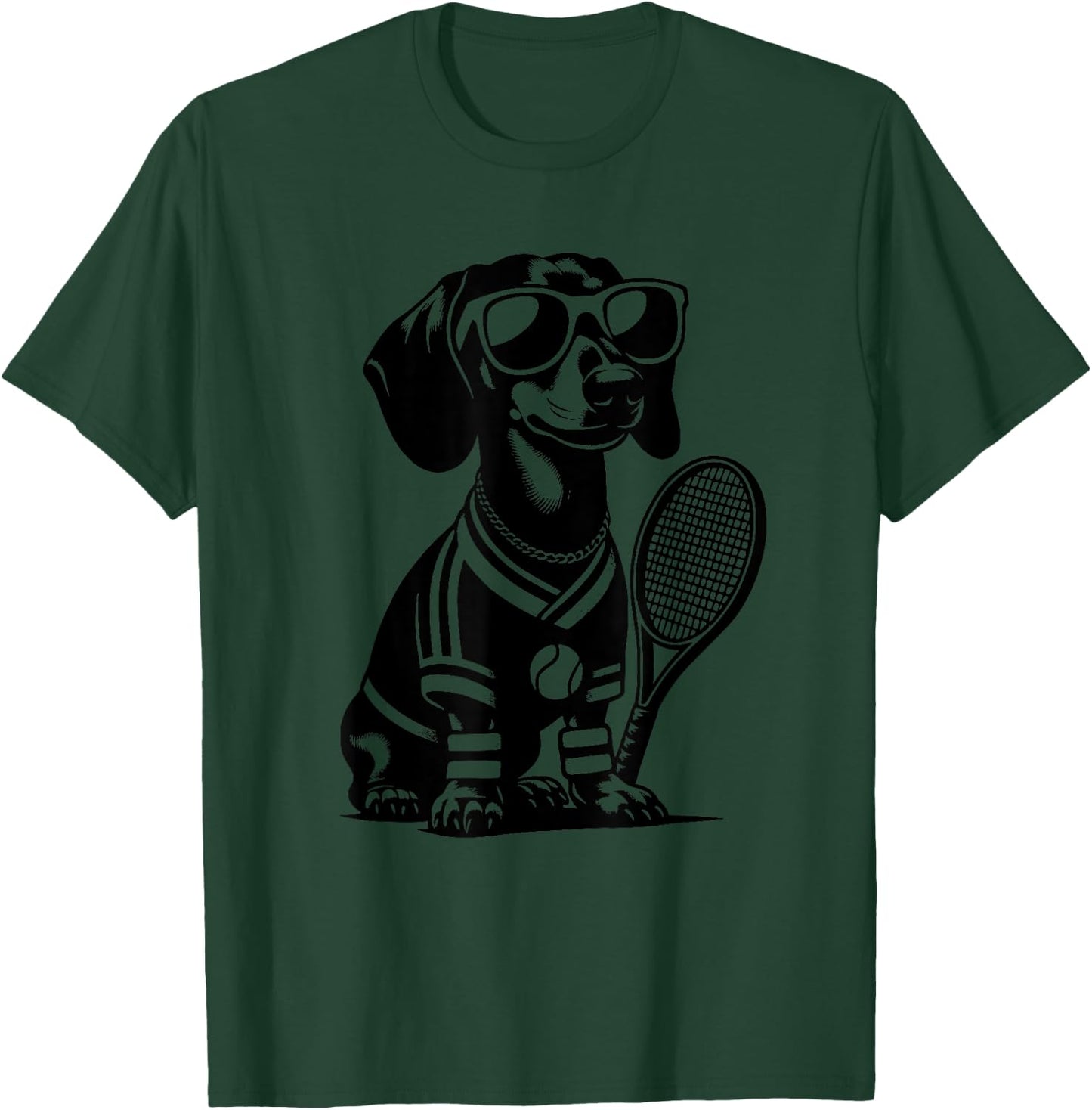 Dachshund Wiener Dog Owner Tennis Player T-Shirt - T-Shirt | Forest