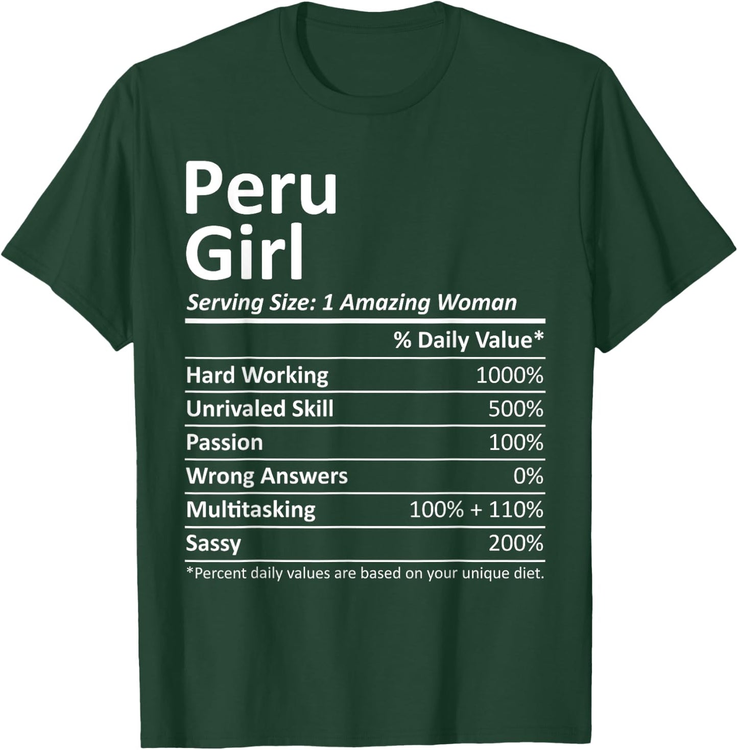 PERU GIRL IN INDIANA Funny City Home Roots USA Gift T-Shirt - T-Shirt | Forest