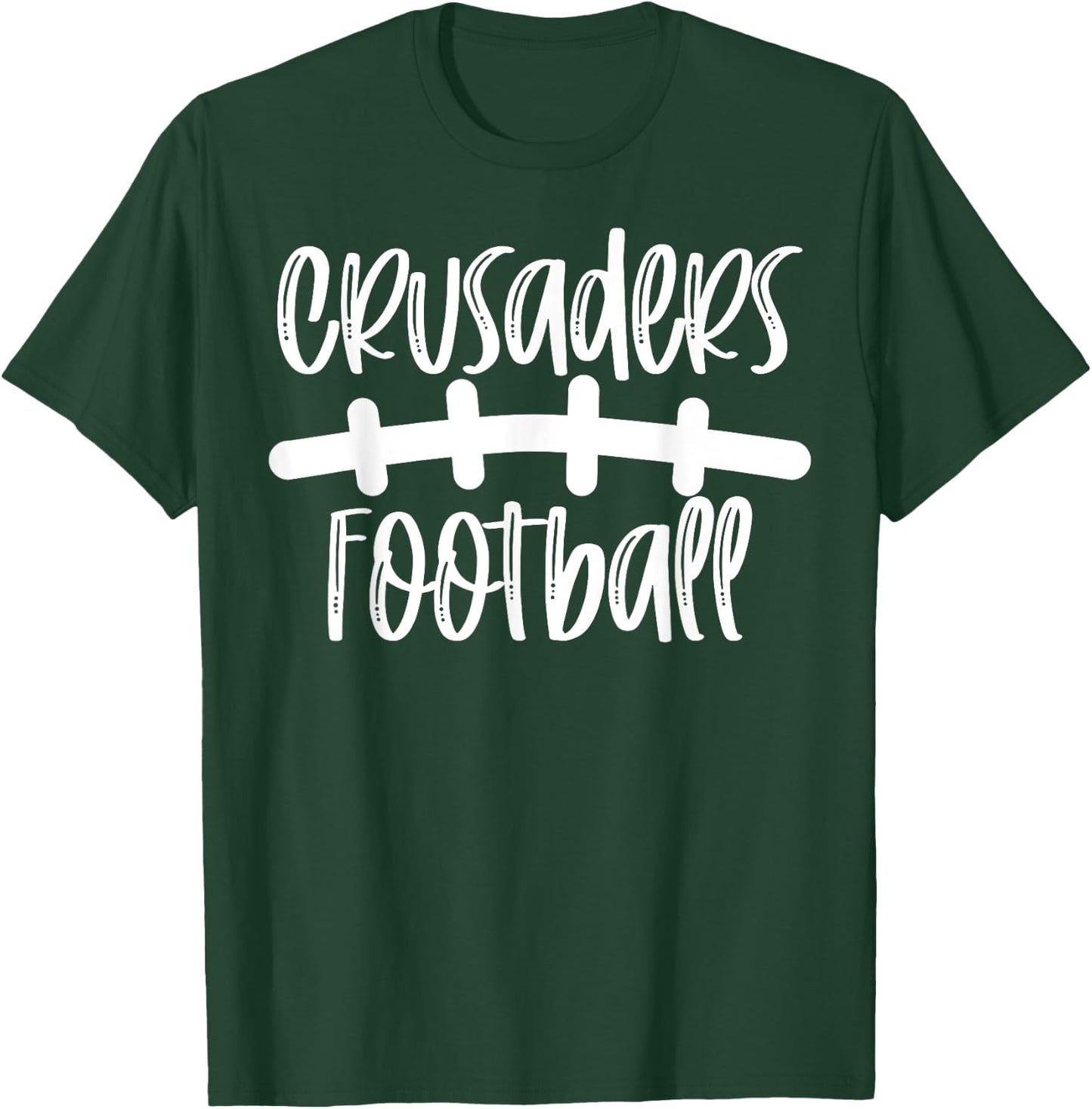 Crusaders Football School Spirit Team Mascot Game Night T-Shirt - T-Shirt | Forest