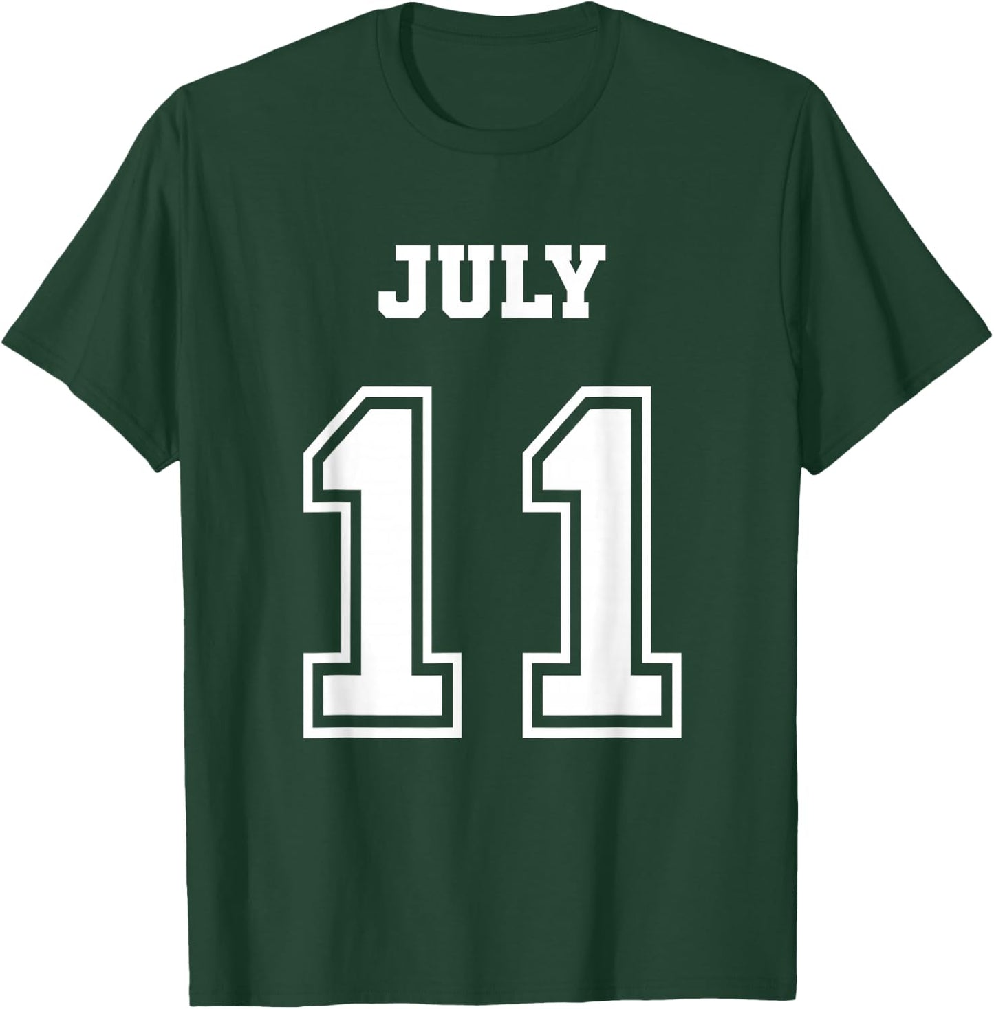 7/11 July 11 Birthday Wedding Graduation Event Jersey Date T-Shirt - T-Shirt | Forest