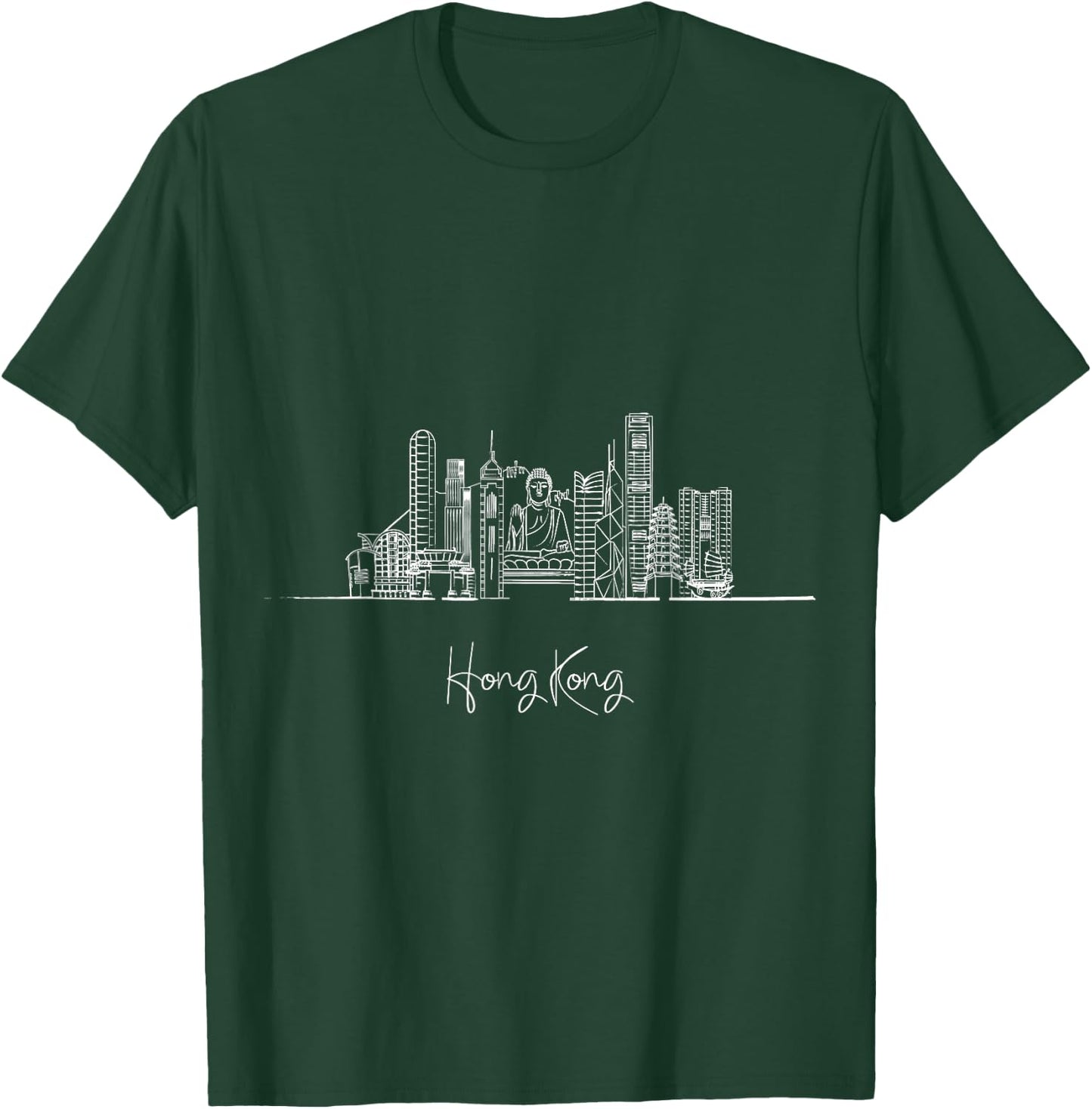 Hong Kong China Skyline Asia Travel Souvenirs T-Shirt - T-Shirt | Forest