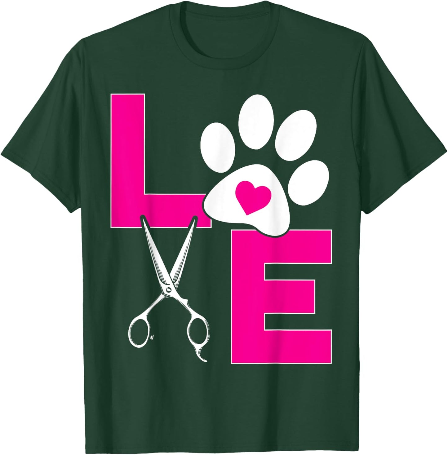 Cute Dog Groomer Funny Dog Grooming Love Christmas Men Women Girls Kids T-Shirt - T-Shirt | Forest
