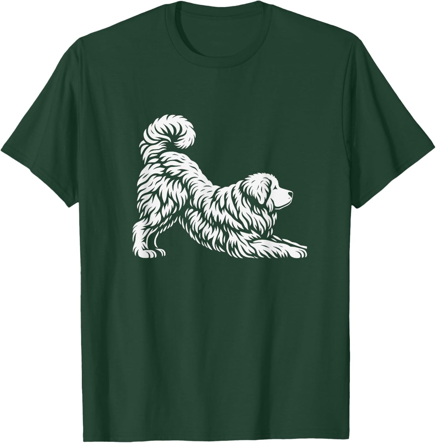 Great Pyrenees Dog Yoga Pose Graphic Design T-Shirt - T-Shirt | Forest