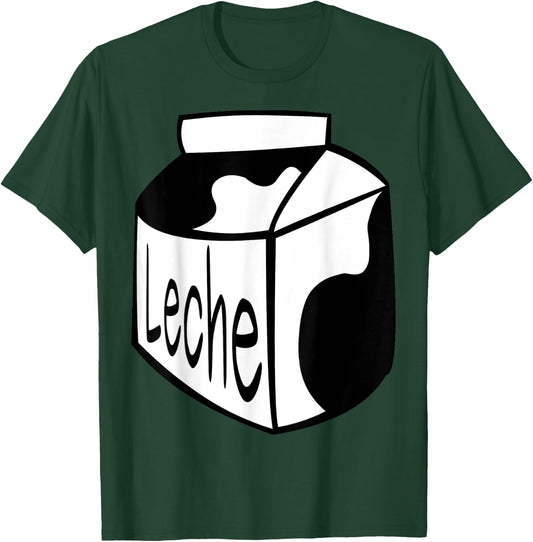 Leche Spanish Milk Carton Dairy Lover T-Shirt - T-Shirt | Forest