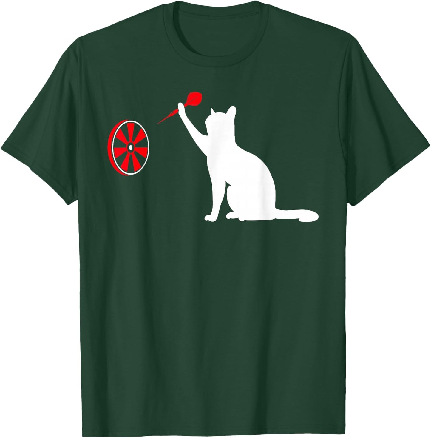 Darts Cat - Funny Dart Throwing Cat Dart and Cat Lover T-Shirt - T-Shirt | Forest