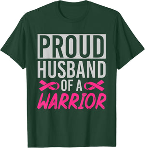 Supporter Husband Pink Ribbon Breast Cancer Awareness T-Shirt - T-Shirt | Forest