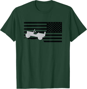Jeep Flag Black T-Shirt - T-Shirt | Forest