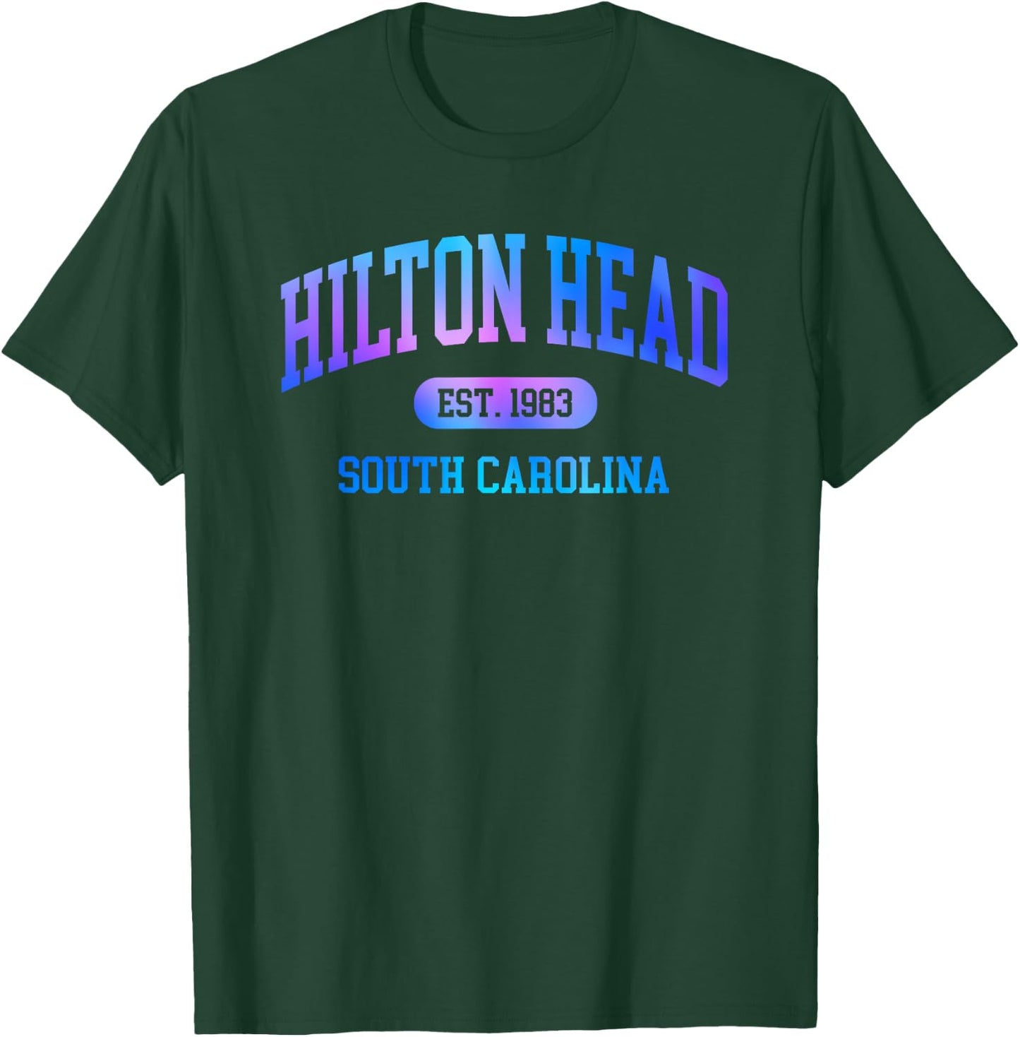 Hilton Head South Carolina Colorful Retro Throwback Girls T-Shirt - T-Shirt | Forest