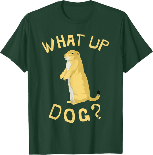 Prairie Dog Shirts & Gifts What Up Dog? Prairie Dog Kids Black Cartoon T-Shirt - T-Shirt | Forest