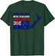 New Zealand map with New Zealand flag in colors of the flag T-Shirt - T-Shirt | Forest