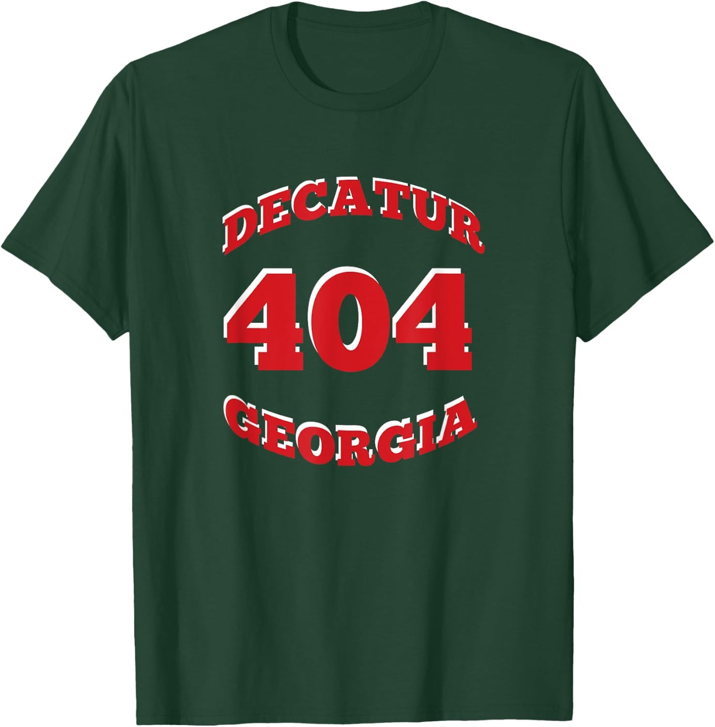 404 Decatur (Atlanta) Georgia Red and White T-Shirt - T-Shirt | Forest