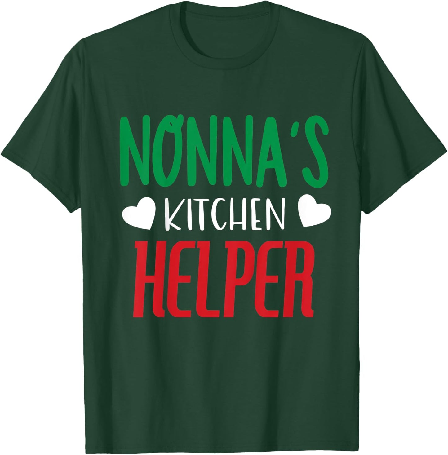 Kids Italian Granddaughter Kitchen Helper Pasta Sunday Nonna Cook T-Shirt - T-Shirt | Forest