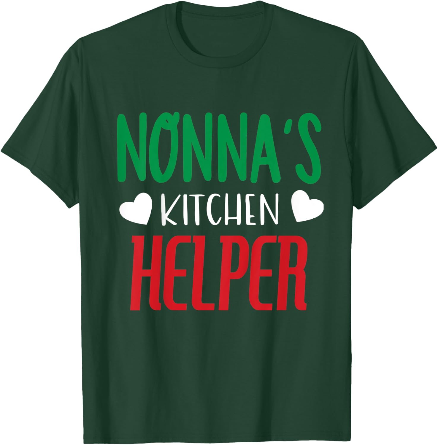 Kids Italian Granddaughter Kitchen Helper Pasta Sunday Nonna Cook T-Shirt - T-Shirt | Forest