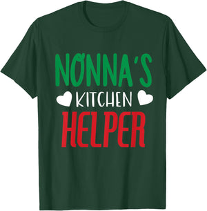 Kids Italian Granddaughter Kitchen Helper Pasta Sunday Nonna Cook T-Shirt - T-Shirt | Forest