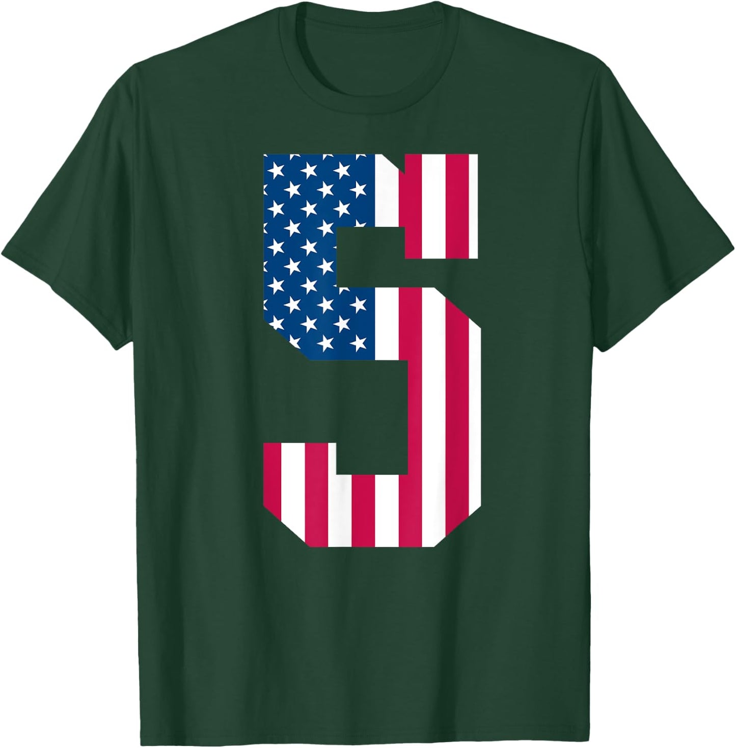 Fun 5th Birthday US American Flag 5th Of July Boy 5 Year Old T-Shirt - T-Shirt | Forest