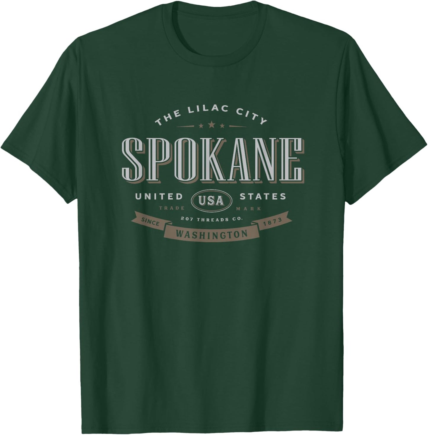 Spokane WA Washington The Lilac City Vacation Souvenir T-Shirt - T-Shirt | Forest