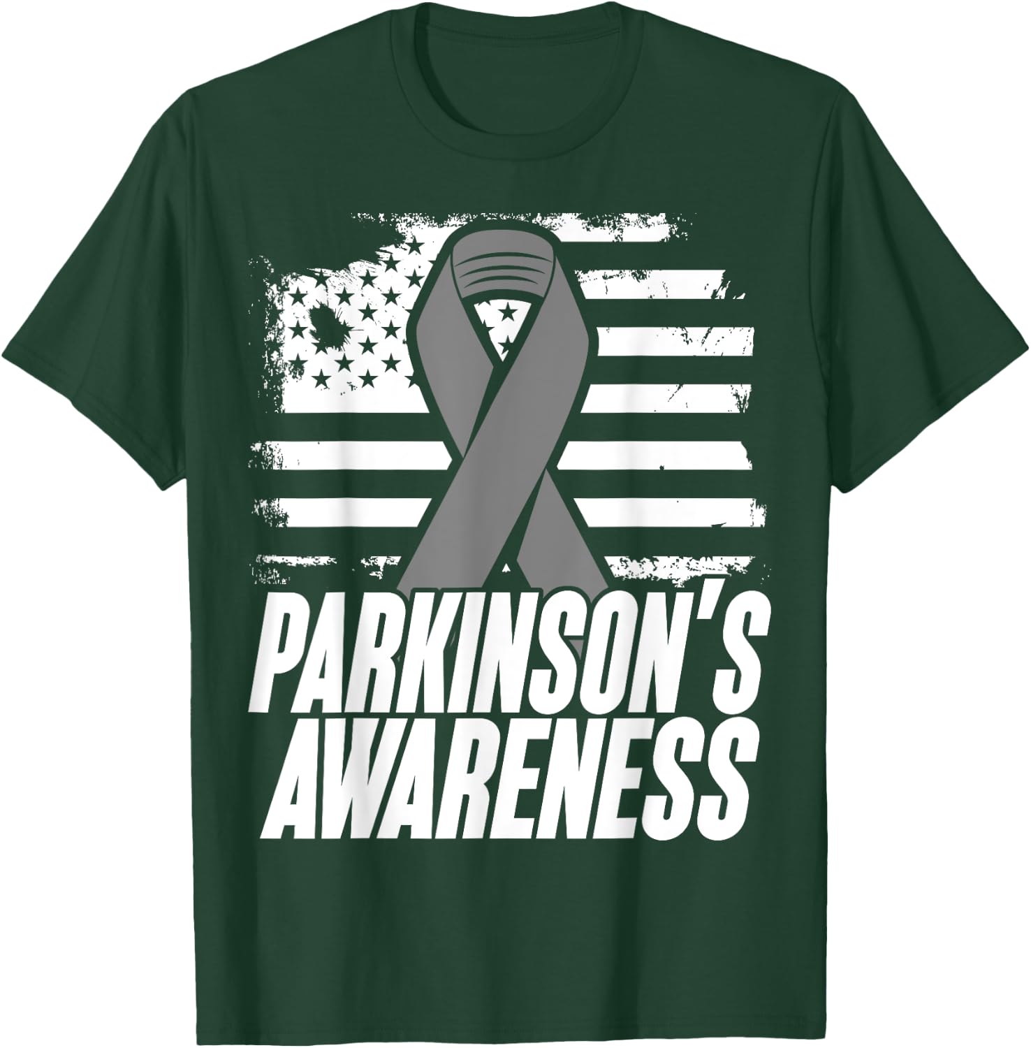 American Flag Gift Parkinson's Disease Patients Women Kids Men T-Shirt - T-Shirt | Forest