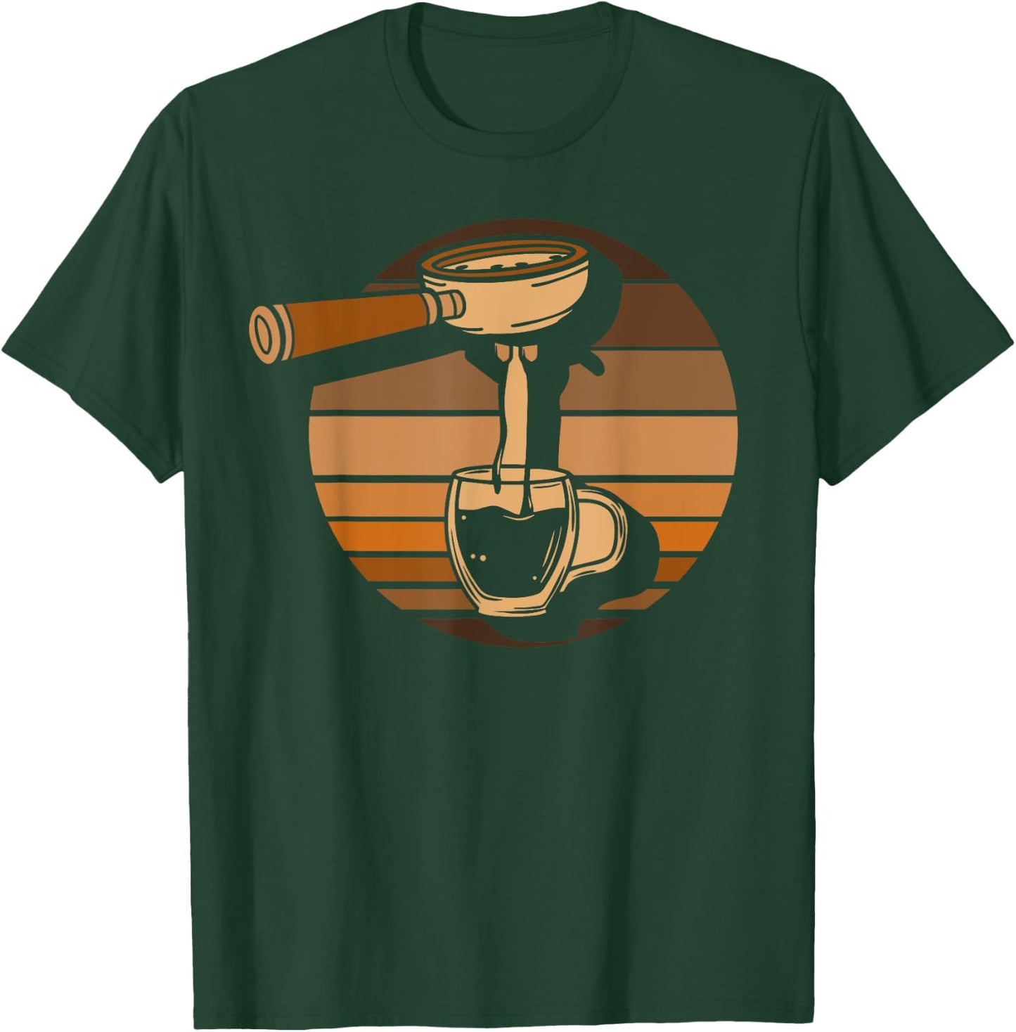 Retro Portafilter Motif for Coffee Lover and Barista T-Shirt - T-Shirt | Forest