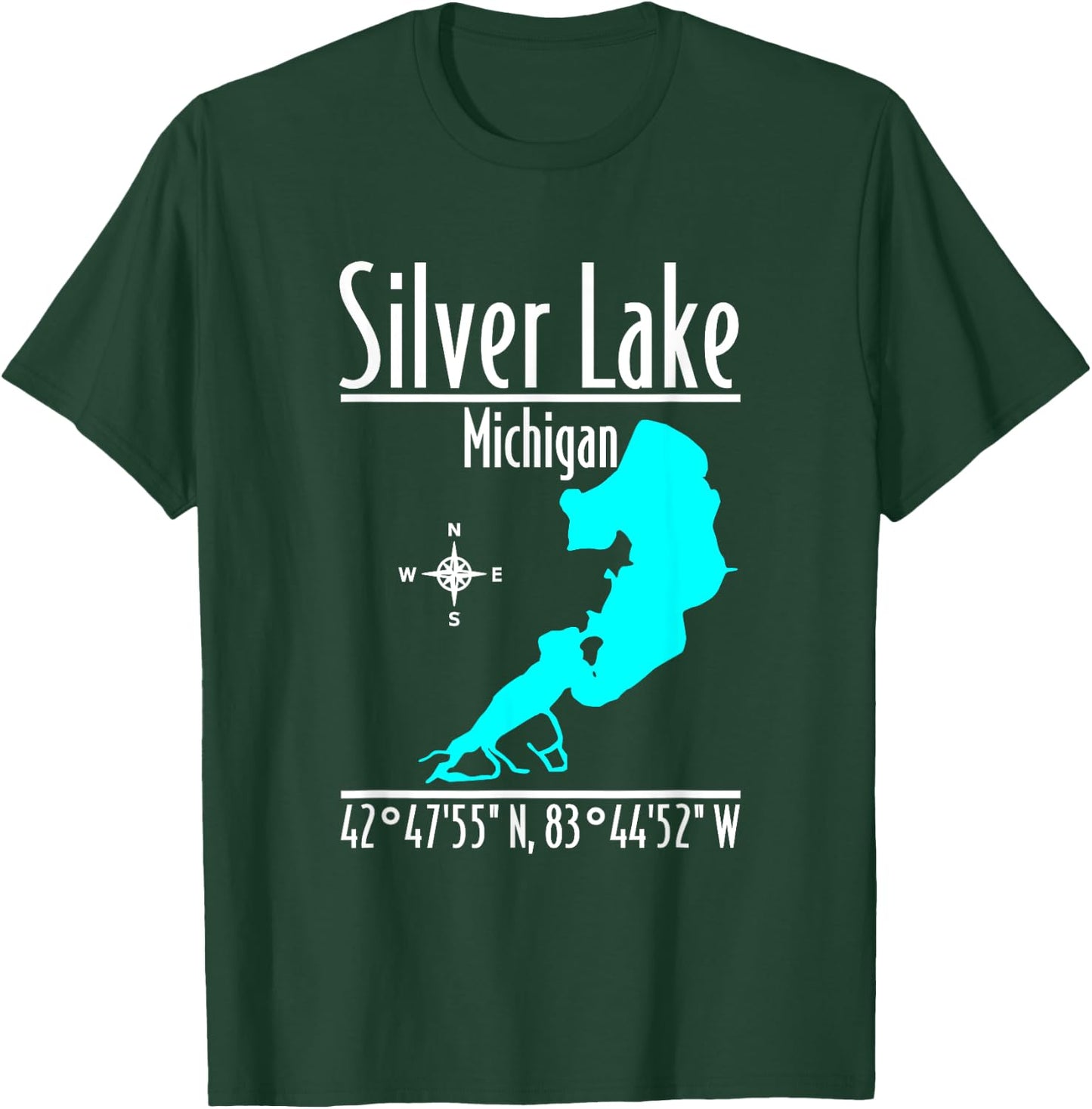 Modern Silver Lake - Michigan T-Shirt - T-Shirt | Forest
