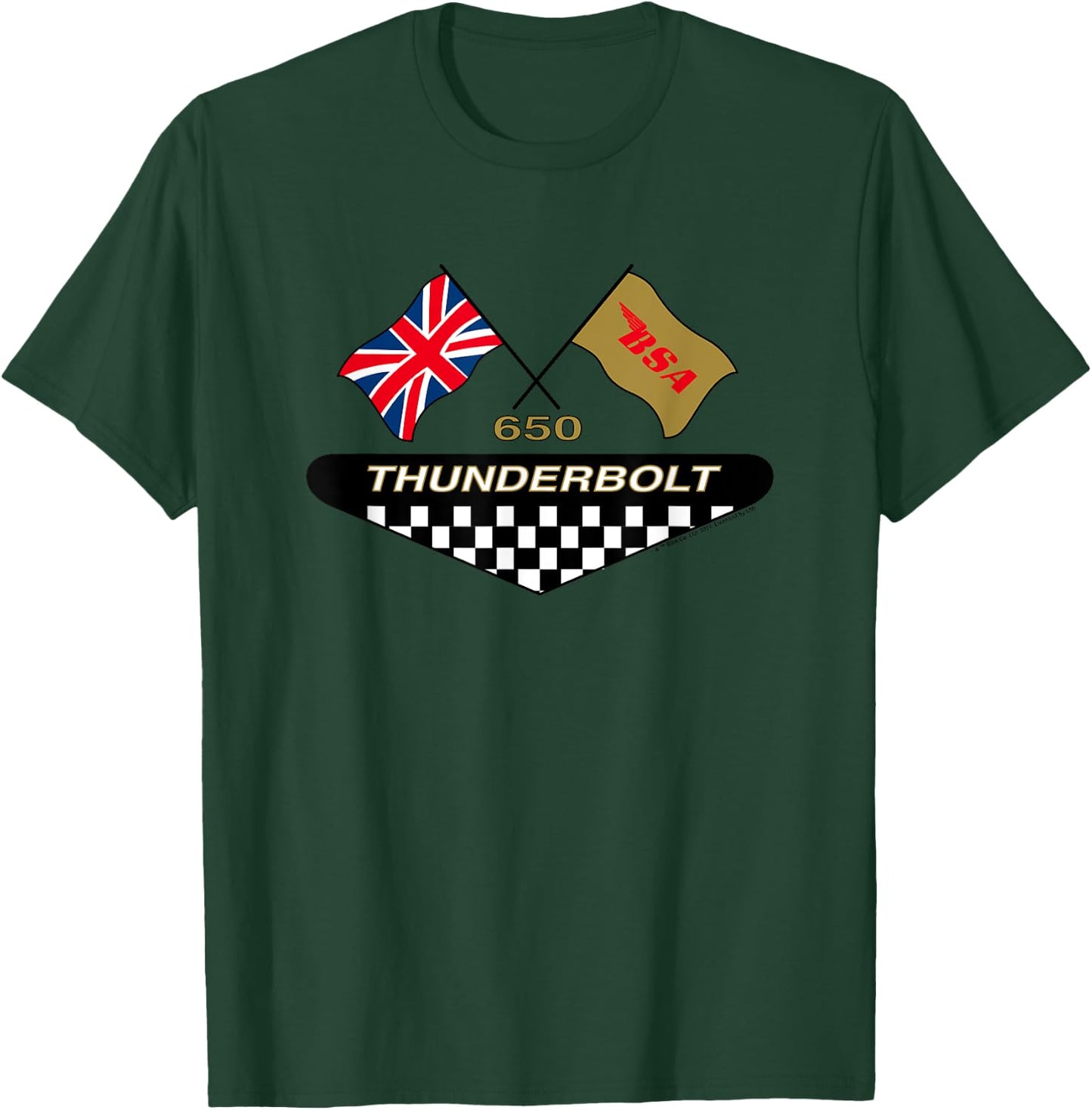 BSA Thunderbolt 650 Motorcycle Flag Decal T-Shirt - T-Shirt | Forest