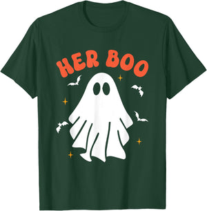 Her Boo & His Boo Funny Matching Halloween Pajama Couples T-Shirt - T-Shirt | Forest