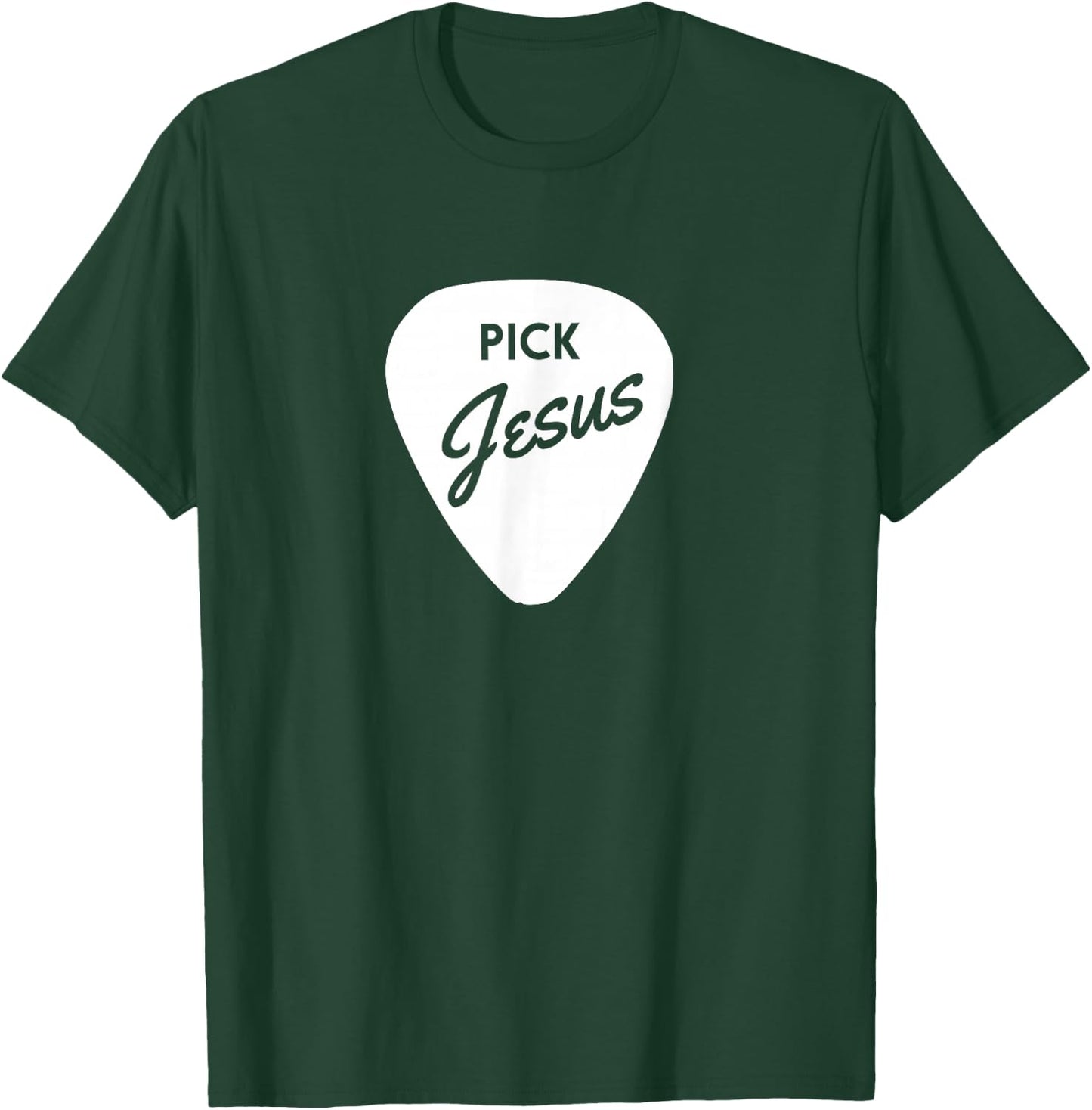 ChristianiTees: Guitar Pick Jesus T-Shirt - T-Shirt | Forest