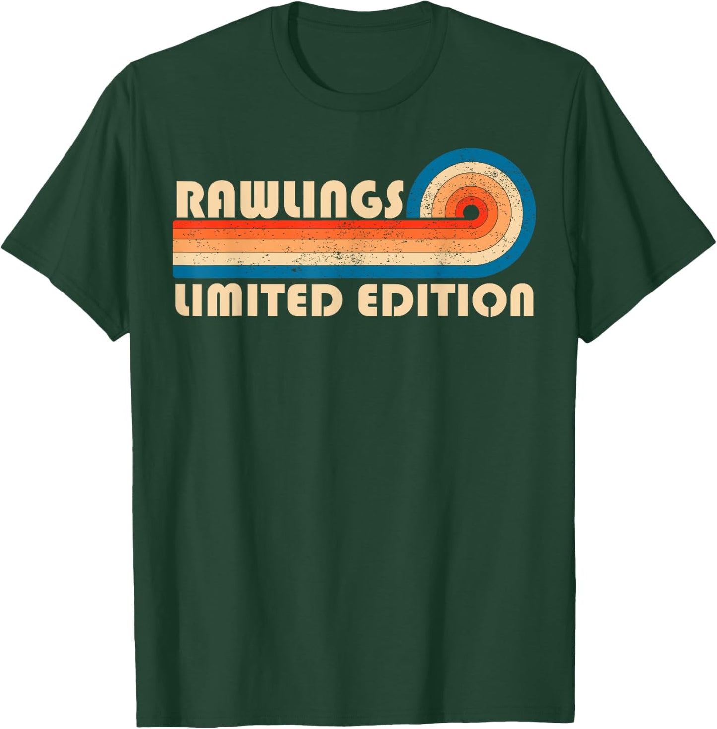 RAWLINGS Customized Last Name Gifts Matching Family Team -Adults Black Small Retro Vintage 80s 90s Birthday Reunion T-Shirt - T-Shirt | Forest