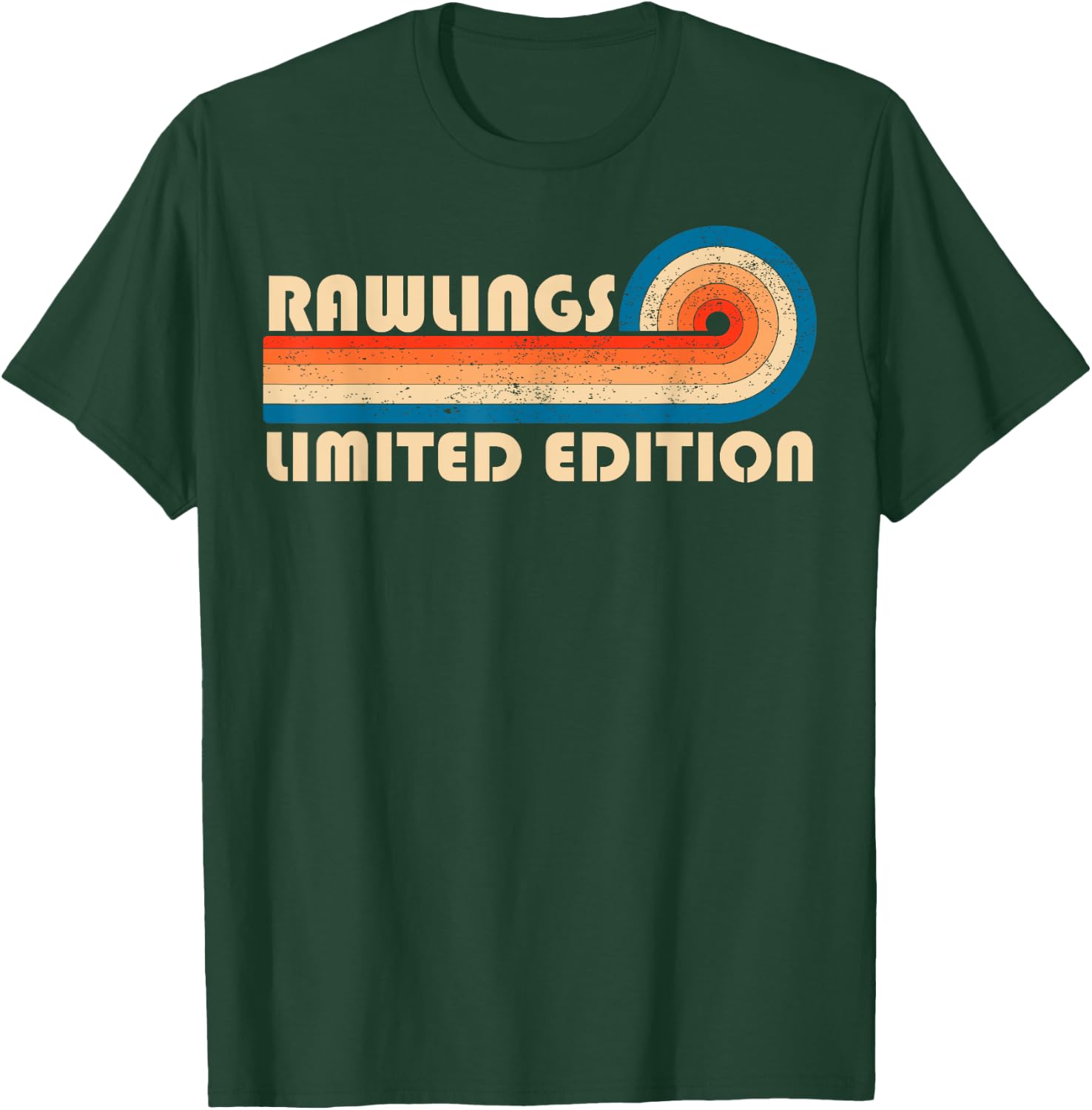 RAWLINGS Customized Last Name Gifts Matching Family Team -Adults Black Small Retro Vintage 80s 90s Birthday Reunion T-Shirt - T-Shirt | Forest