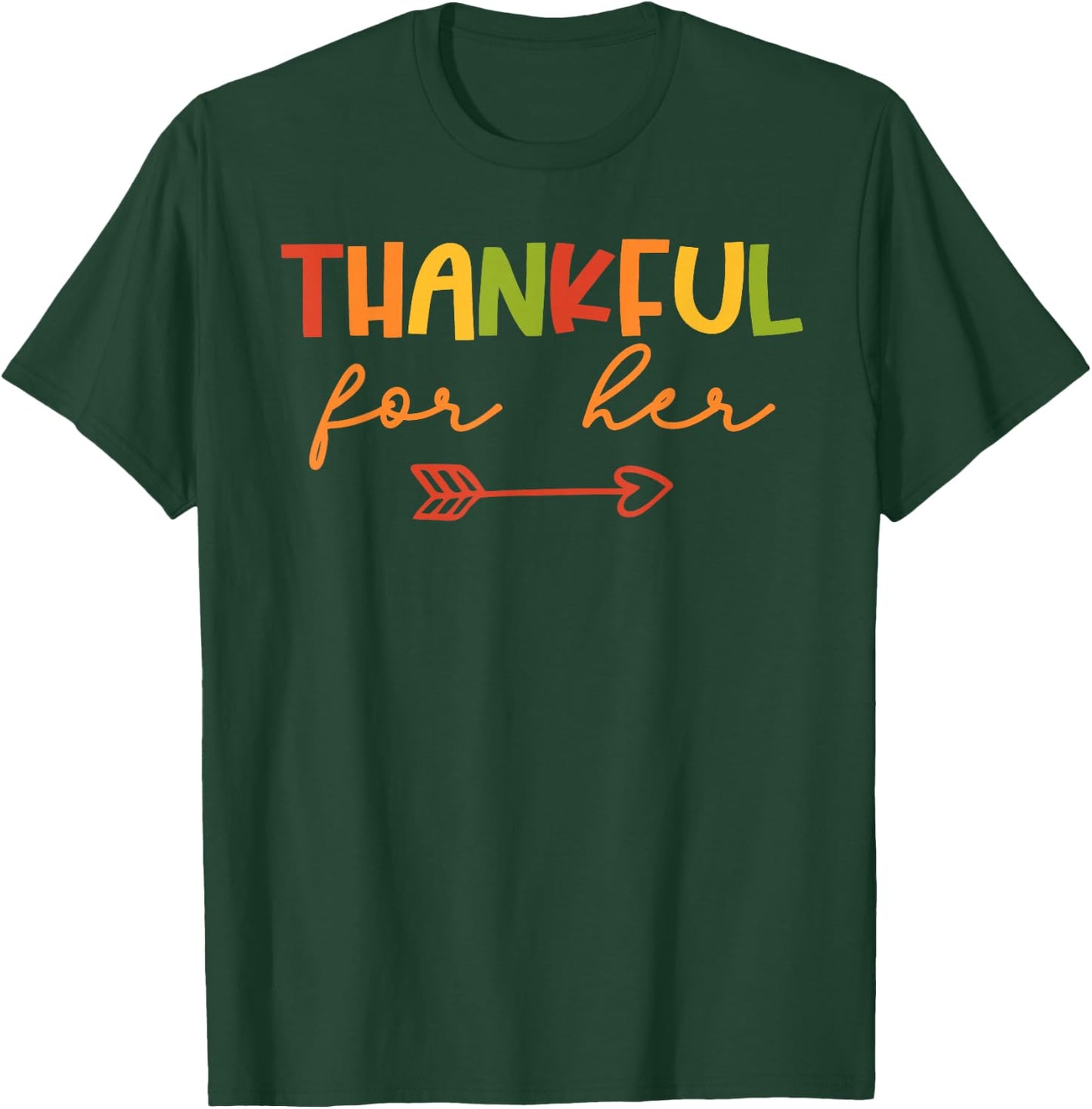 Thankful Thanksgiving Matching Couples Girlfriend T-Shirt - T-Shirt | Forest