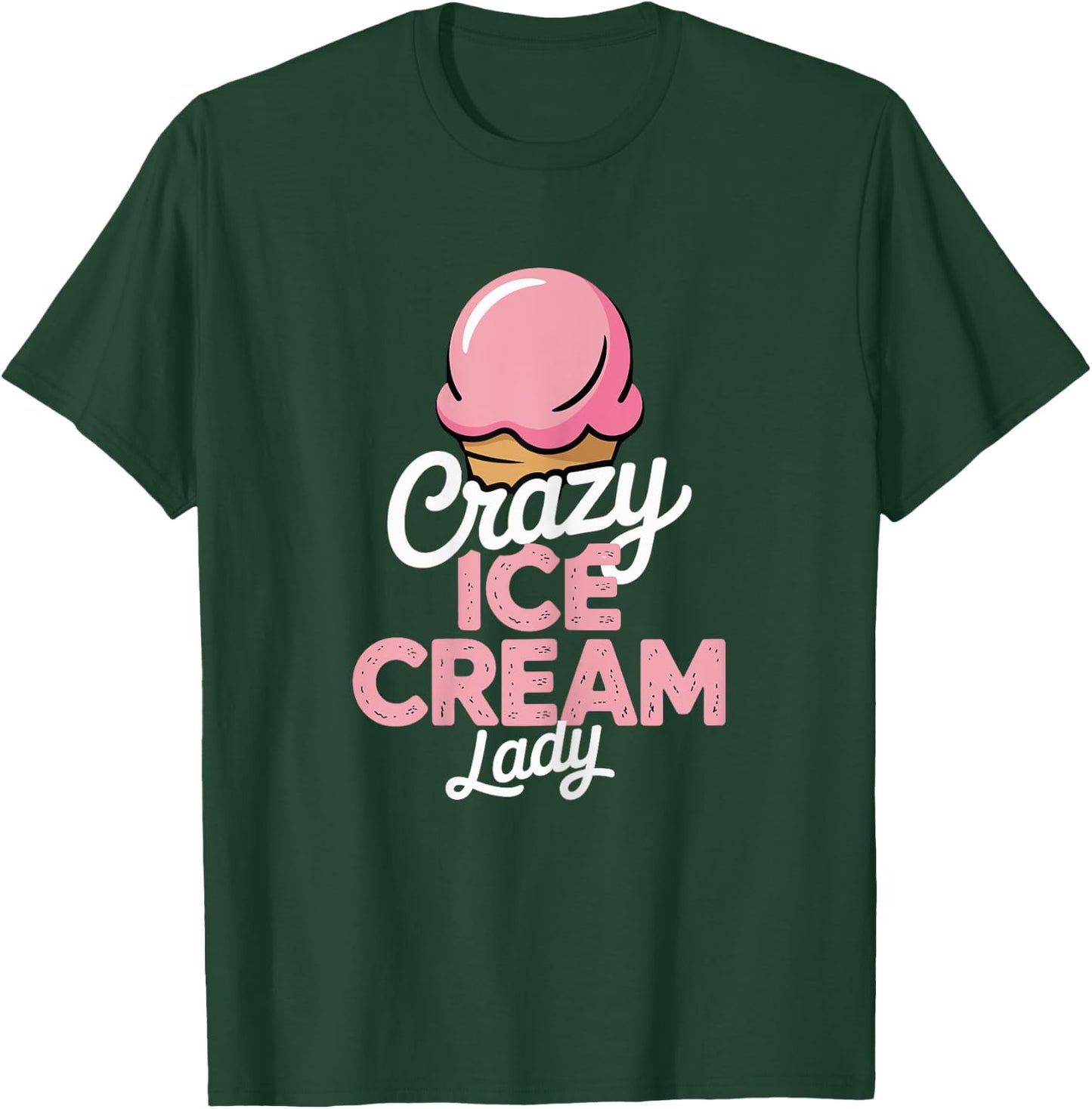 Funny Summer Crazy Ice Cream Lady T-Shirt - T-Shirt | Forest