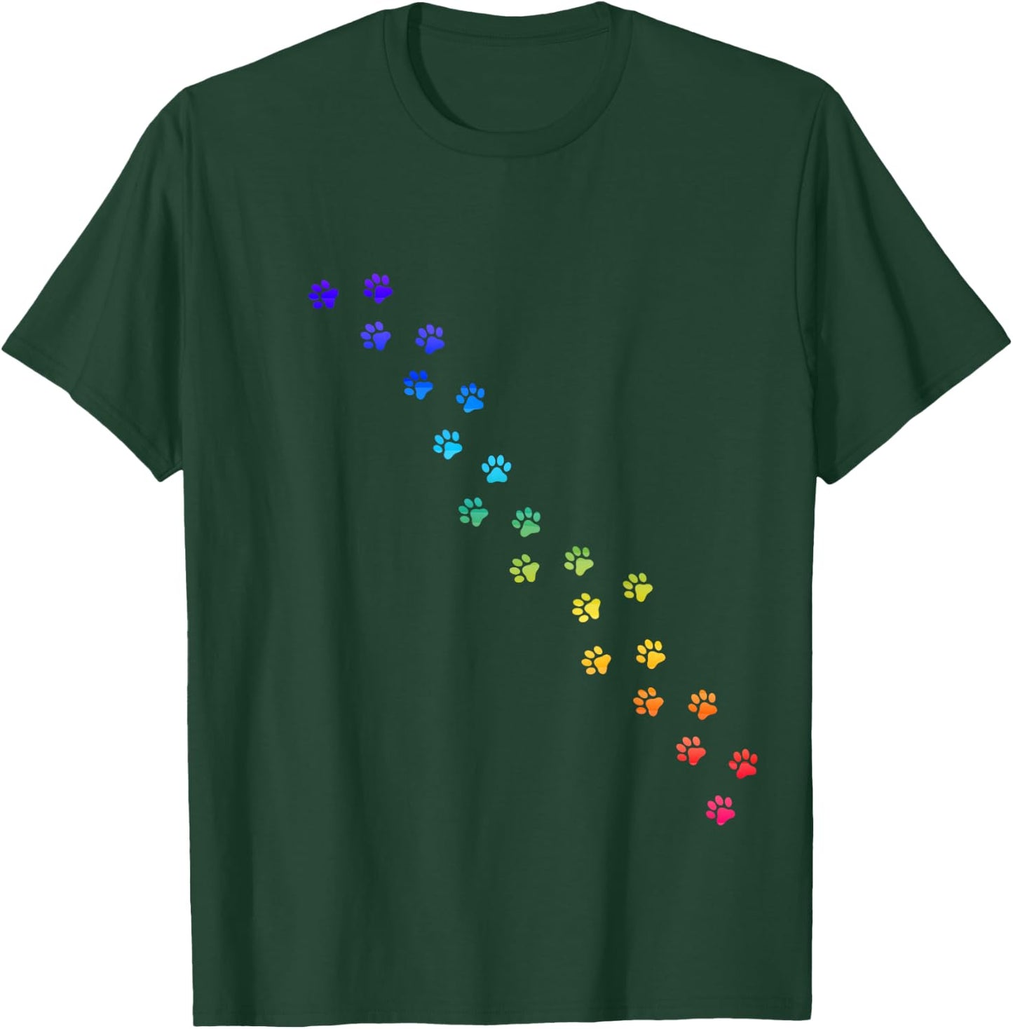 Rainbow dog paws for dog lovers and dog lovers T-Shirt - T-Shirt | Forest