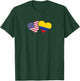 USA Colombia Flag Heart T Shirt Colombian American Love Gift T-Shirt - T-Shirt | Forest