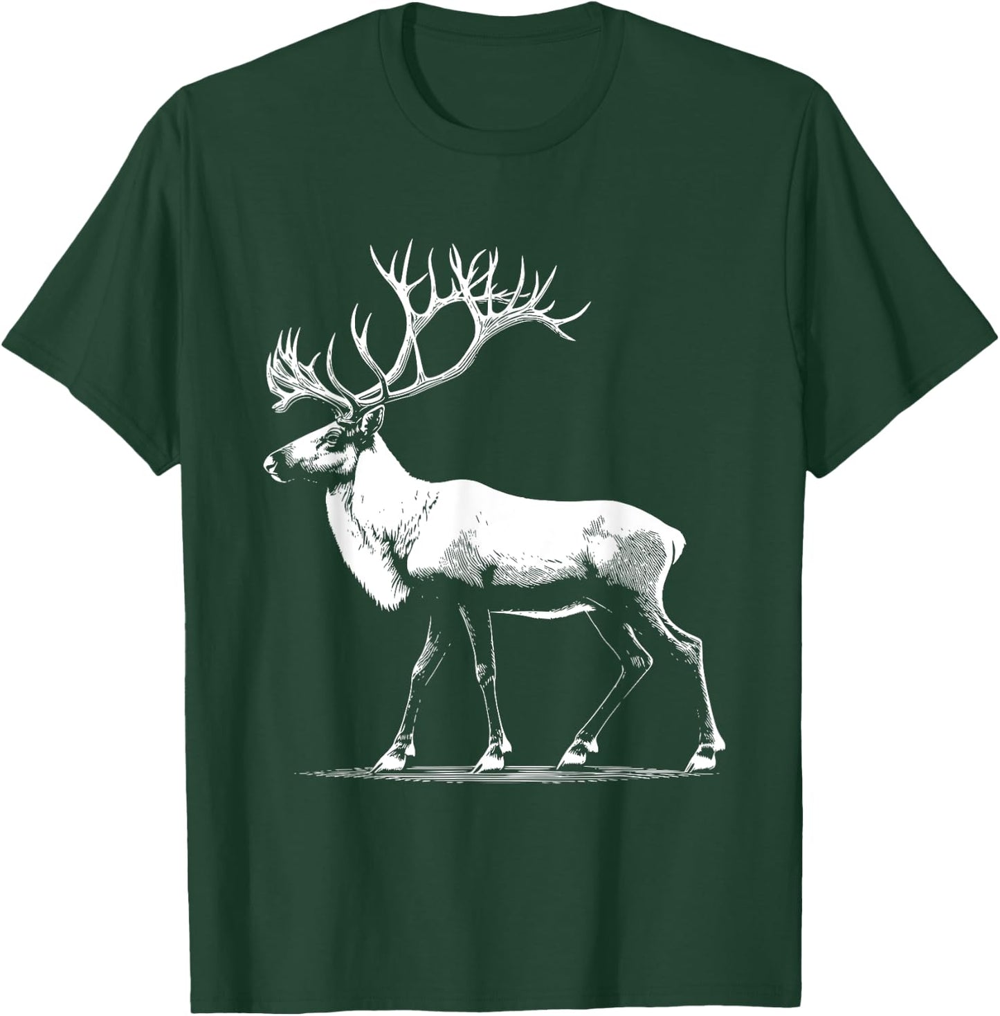 Caribou Dad Mom Lover - Monochromatic Caribou T-Shirt - T-Shirt | Forest