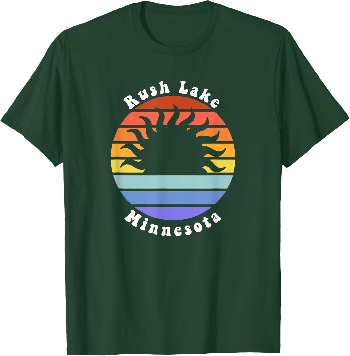 Rush Lake Minnesota MN Sunset Souvenir Vacation T-Shirt - T-Shirt | Forest