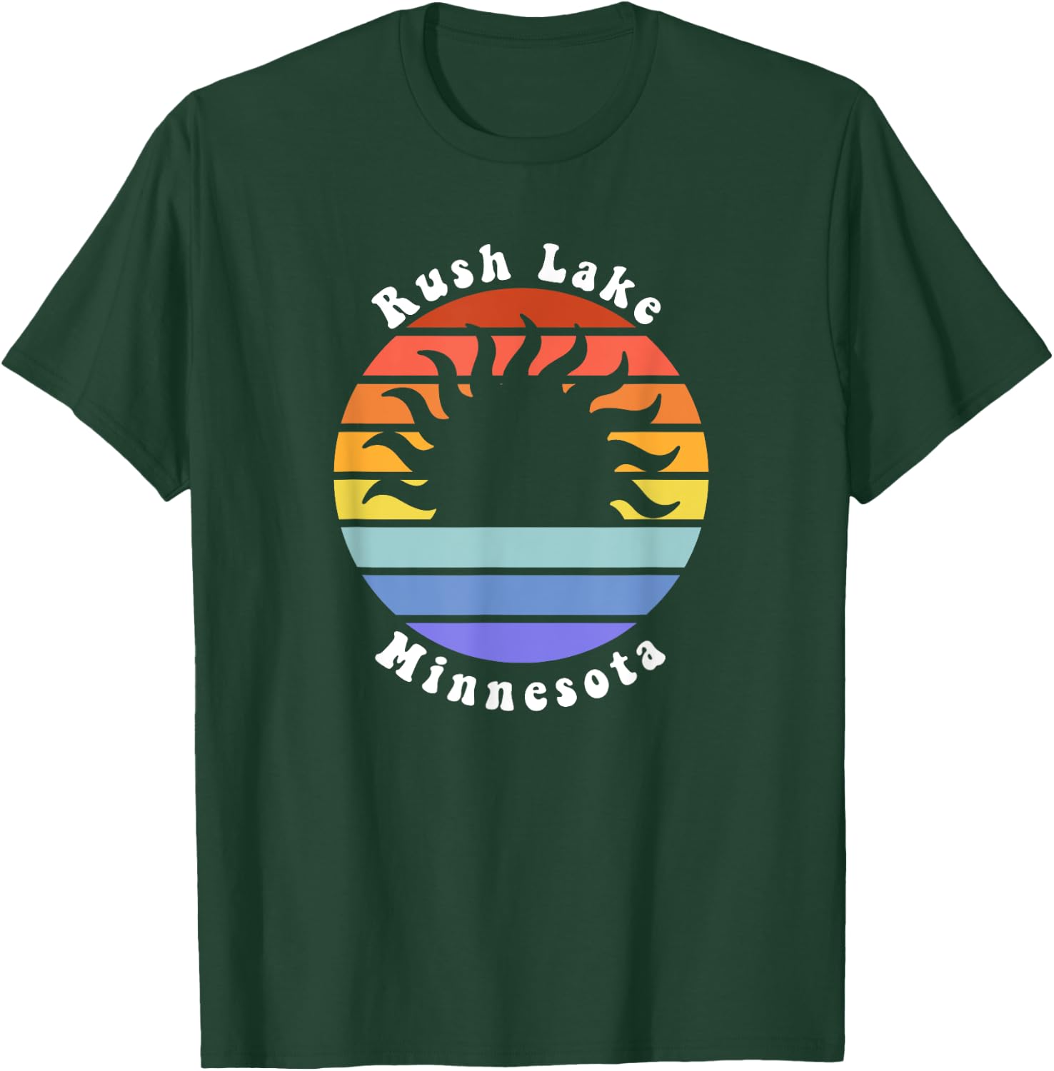 Rush Lake Minnesota MN Sunset Souvenir Vacation T-Shirt - T-Shirt | Forest