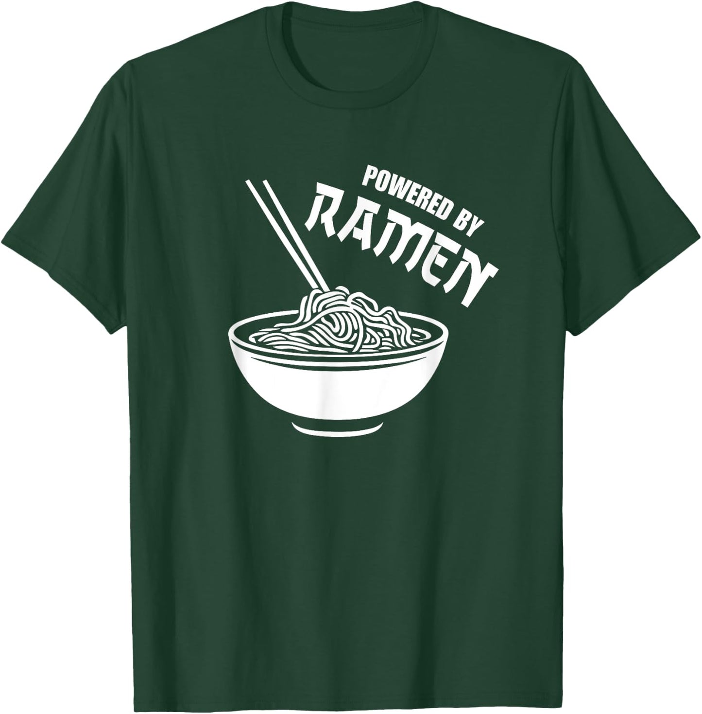 Vintage Powered By Ramen T-Shirt - T-Shirt | Forest