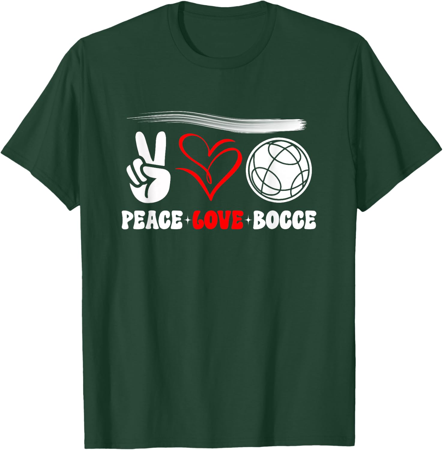 Peace Love Bocce Bocce Ball Funny Saying T-Shirt - T-Shirt | Forest