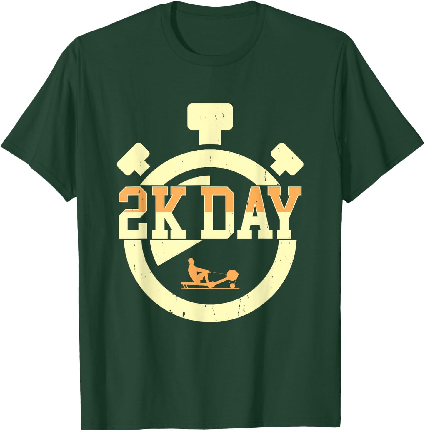 2K Day Rowing Machine Erg Workout Fitness Exercise Ergometer T-Shirt - T-Shirt | Forest