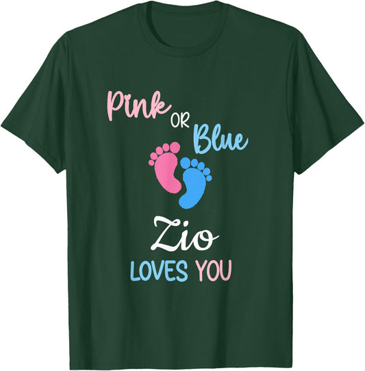 Pink or Blue Zio Loves You Italian Uncle T-Shirt - T-Shirt | Forest