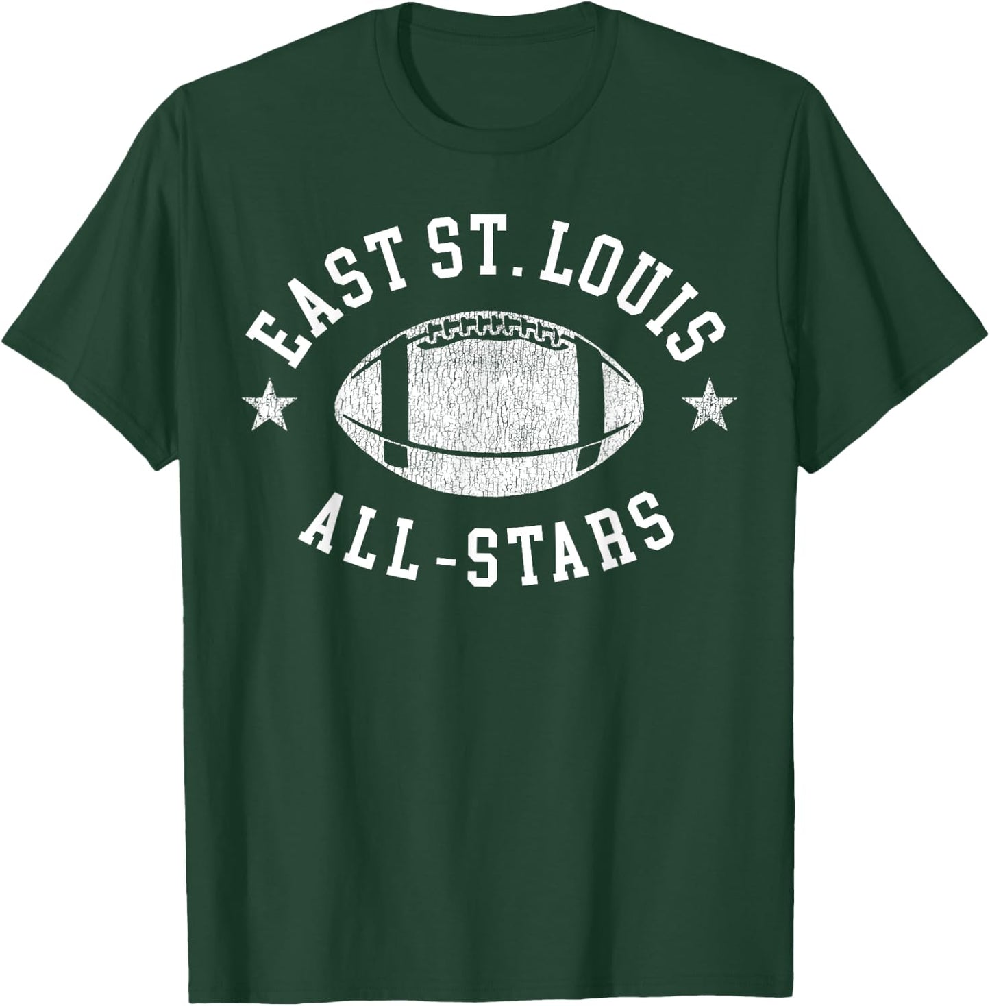 East St. Louis Vintage All-Stars Football Retro 80s T-Shirt - T-Shirt | Forest