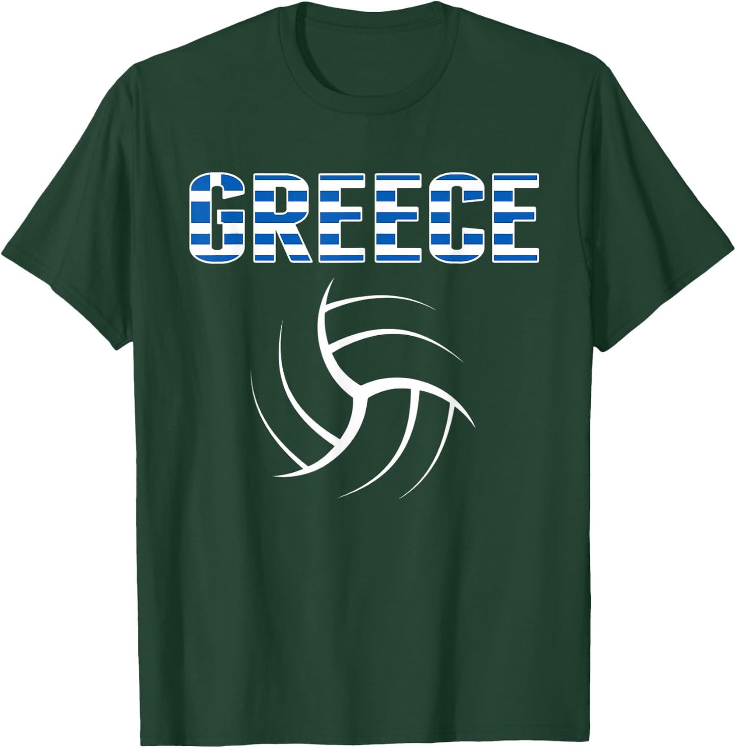 Greece Volleyball Lovers Jersey - Greek Flag Sport Fans T-Shirt - T-Shirt | Forest
