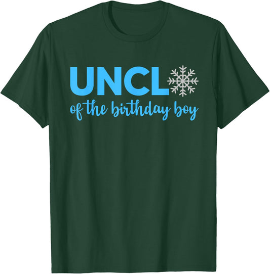 Uncle Of The Birthday Boy Winter Onederland 1st Birthday T-Shirt - T-Shirt | Forest