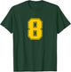 Number #8 Yellow Sports Team Number T-Shirt - T-Shirt | Forest