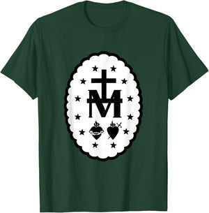 Immaculate Heart Of Mary Devotion Cross Symbol T-Shirt - T-Shirt | Forest