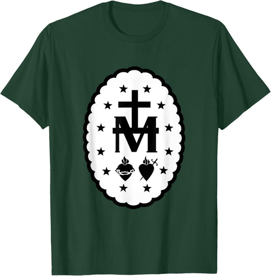 Immaculate Heart Of Mary Devotion Cross Symbol T-Shirt - T-Shirt | Forest