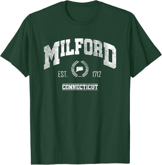Milford CT | Connecticut | Vintage Throwback T-Shirt - T-Shirt | Forest