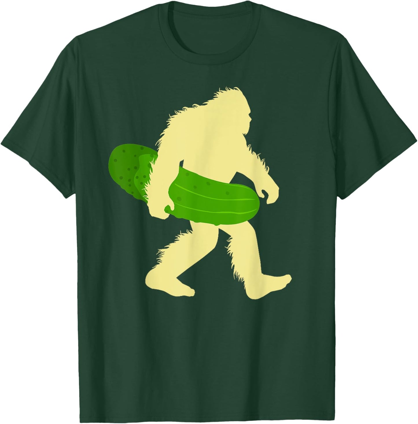 Funny Cucumber Loves Pickle Bigfoot Sasquatch Pickles Lover T-Shirt - T-Shirt | Forest