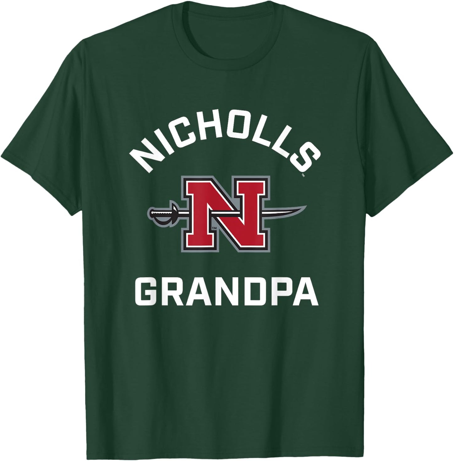Nicholls State University Colonels Arched Grandpa T-Shirt - T-Shirt | Forest